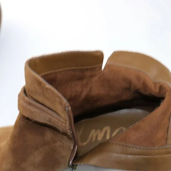 Sam Edelman Womens Lynne Boot Size 10 Camel Suede  Block Heel Ankle Strap Boho - Picture 10 of 12